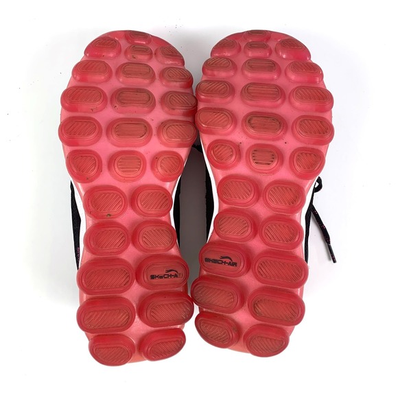 Sketchers Sketch-Air Running Shoes Womens Sz 7.5 Black Hot Pink Lace Up 11848 - Picture 7 of 16